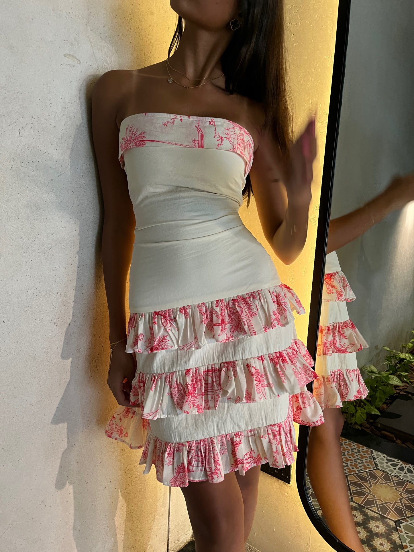 Pink ruffles dress