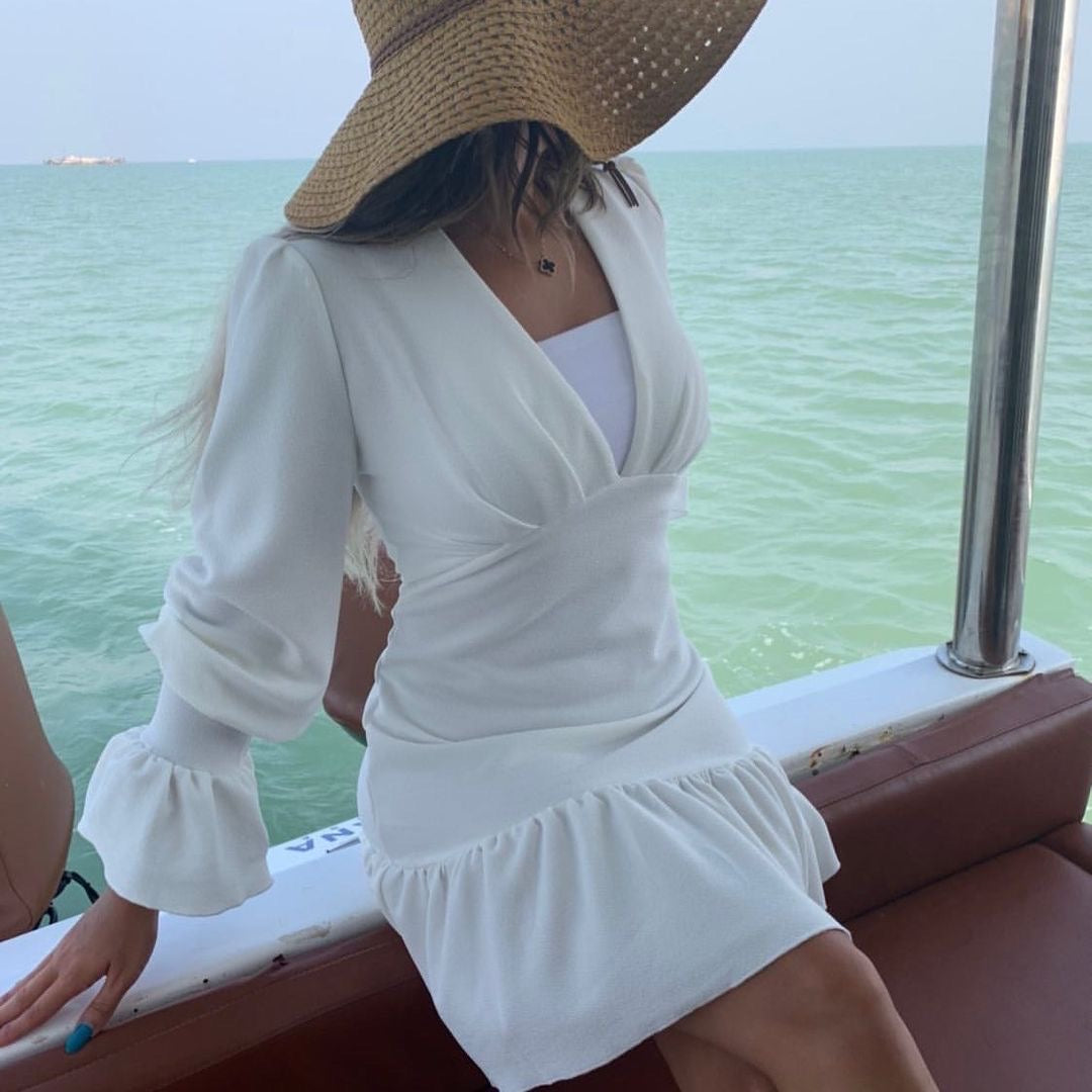 White mini dress