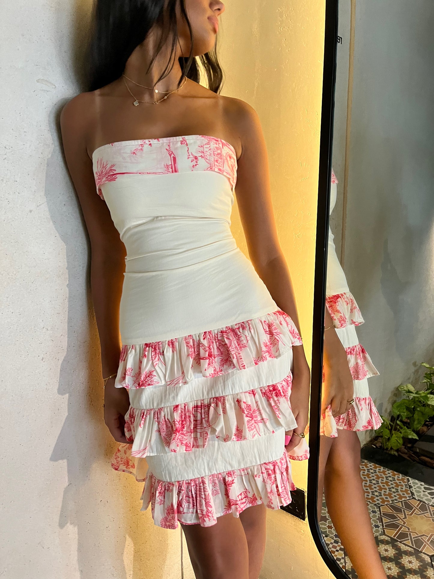 Pink ruffles dress