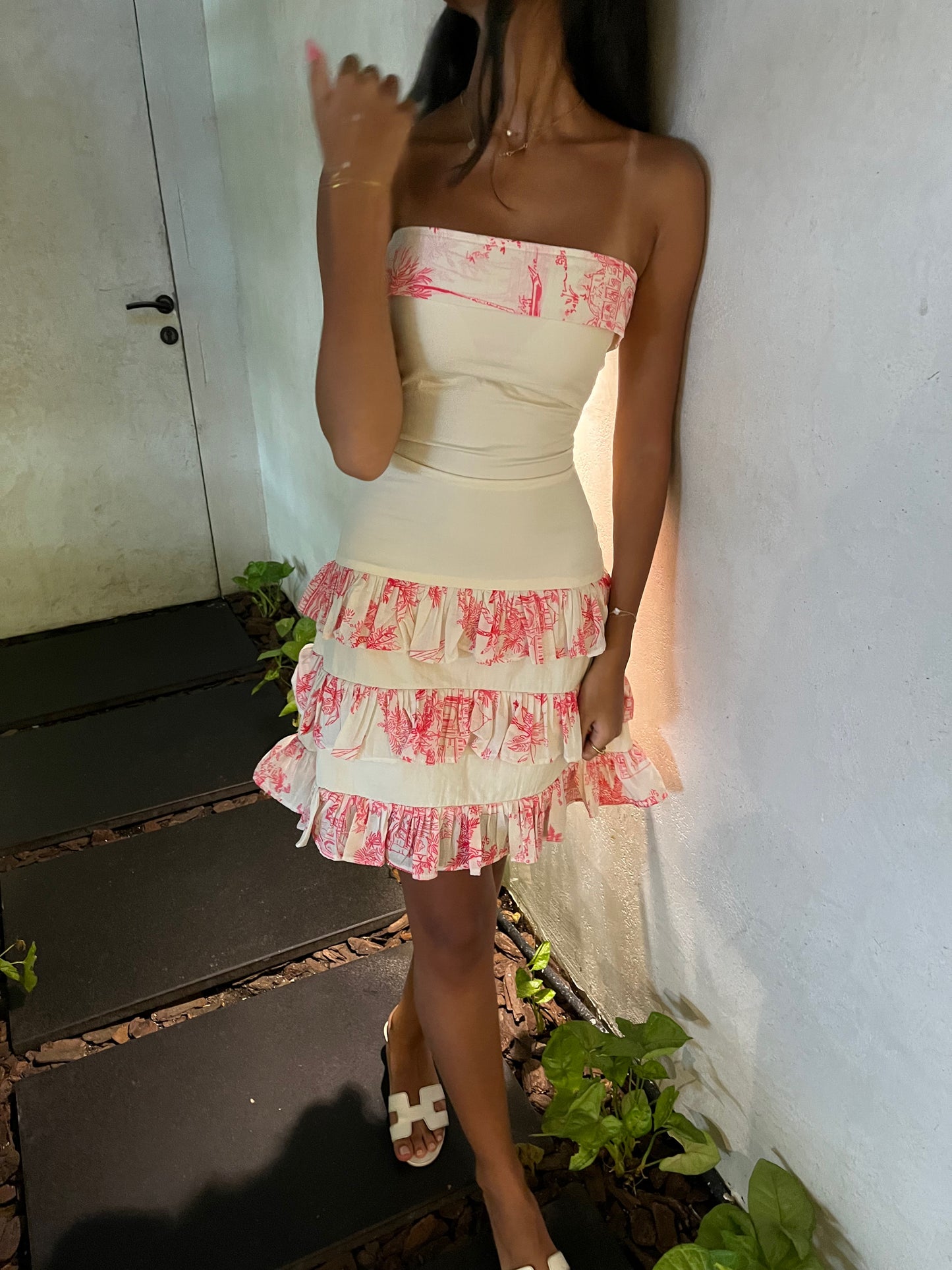 Pink ruffles dress