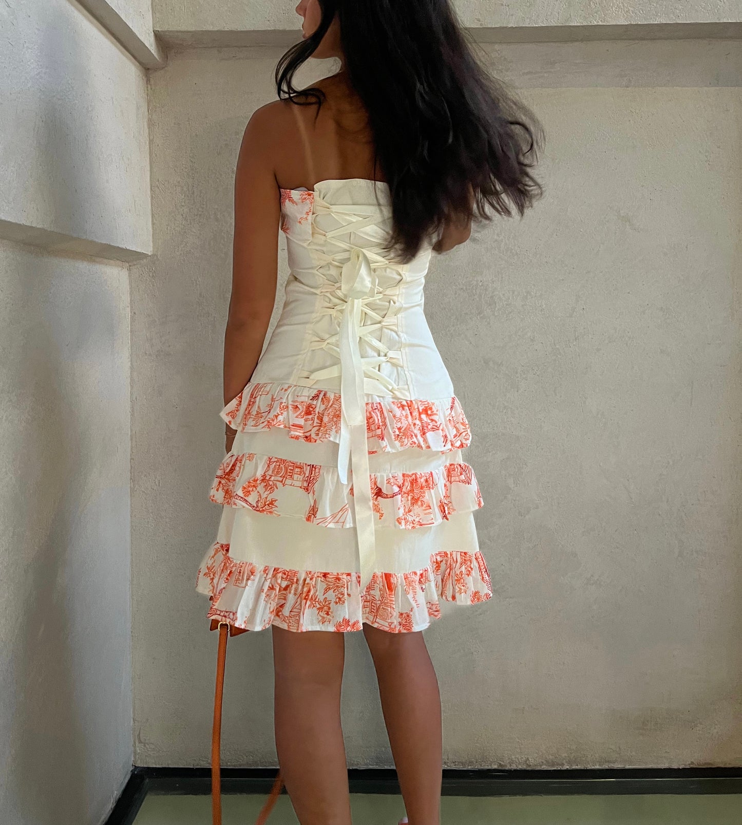 Orange ruffles dress